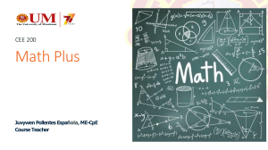 CEE 200 Math Plus: Algebra & Real Numbers