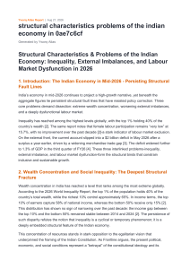 India's Economic Structural Problems 2026: Inequality & Labour Market