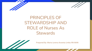 Principles of Stewardship & Nurses' Role as Stewards