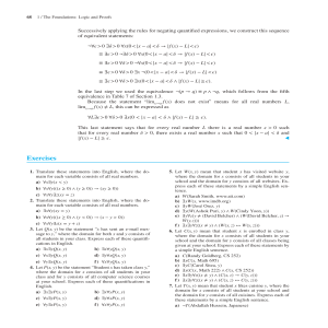 Mathematical Logic and Proofs: Nested Quantifiers Exercises