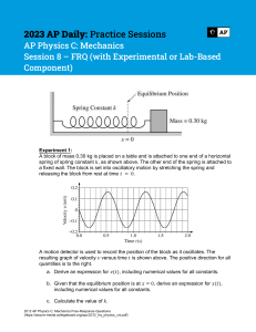 2023 AP Physics C: Mechanics FRQ Practice Session