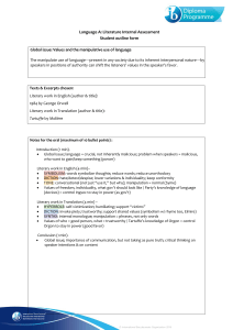 IB Literature IA Outline: Manipulative Language Analysis
