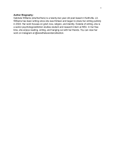 Gabriele Williams Poetry Collection: Grief, Love, Religion