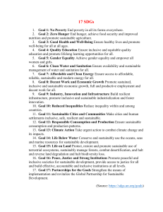 17 Sustainable Development Goals (SDGs) List