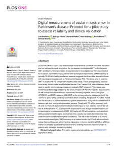Ocular Microtremor in Parkinson's Disease: Study Protocol