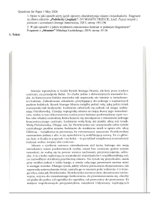 Matura 2026 Exam Questions - Literary Analysis