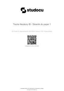 Słownik teorii literatury IB do paper 1