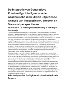 Generatieve AI in Academie: Analyse & Toekomst