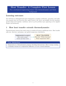 Heat Transfer: First Lesson for Mechanical Engineering