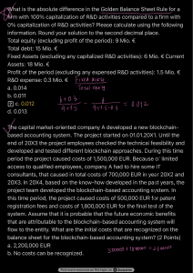 Accounting & Finance Exam Questions
