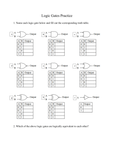 Logic Gates Practice Worksheet