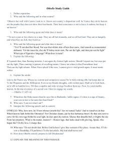 Othello Study Guide: Questions & Analysis