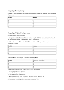 Forecasting Exercises: Moving Averages & Exponential Smoothing