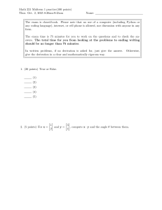 Math 221 Midterm 1 Practice Exam