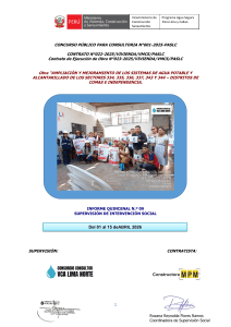 Informe Quincenal N&deg; 09 Supervisi&oacute;n Social - Agua Potable y Alcantarillado