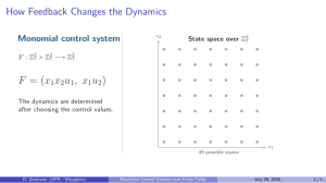 How Feedback Changes Dynamics in Monomial Control Systems