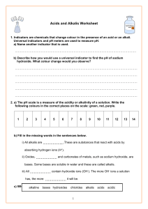 Acids and Alkalis Worksheet