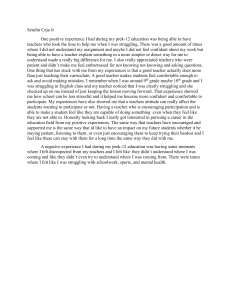 Positive and Negative PreK-12 Education Experiences