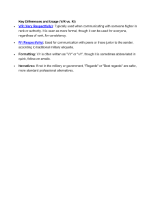 V/R vs R/: Military Communication Etiquette