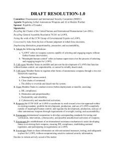 Draft Resolution on Regulating Lethal Autonomous Weapons