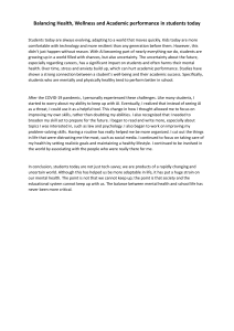 Balancing Student Health, Wellness & Academic Performance