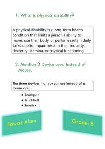 Physical Disability & Alternative Input Devices (Grade 8)