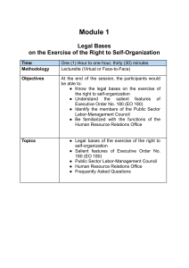 Module 1: Legal Bases of Self-Organization in Public Sector