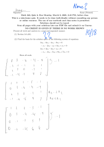 Math 246 Quiz 3: Linear Algebra Problems