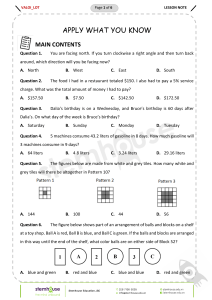 Math Lesson Note: Apply What You Know