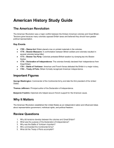 American Revolution Study Guide