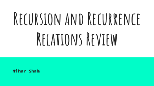 Recursion and Recurrence Relations Review