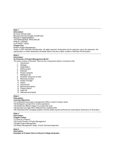 Project Management: The Managerial Process 8E Chapter 1