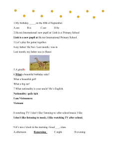 English Exercises for Elementary School