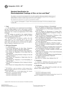ASTM B 633: Zinc Electrodeposited Coatings on Iron/Steel