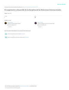 Surgimento e Desenvolvimento da Disciplina de Rela&ccedil;&otilde;es Internacionais