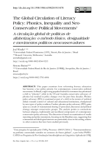 Global Circulation of Literacy Policy: Phonics, Inequality, Neoconservatism