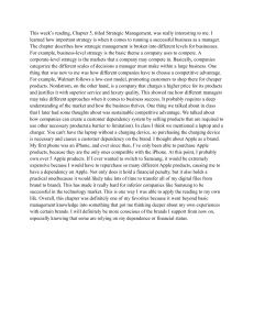 Strategic Management Chapter 5 Student Reflection