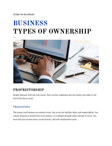 Business Types of Ownership