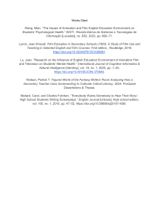Works Cited: Film Education & Student Mental Health