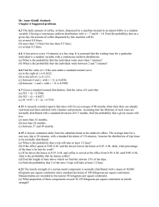 Probability and Statistics Workbook - Chapter 6 Problems
