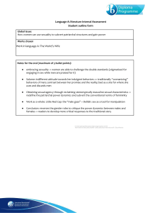 IB Literature IA Outline: Women's Sexuality & Patriarchy