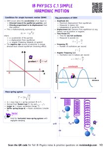 IB Physics C.1 Simple Harmonic Motion Notes