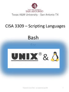 Bash Scripting for Unix/Linux - CISA 3309 Course Textbook