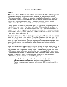 Chapter 1: Legal Foundations - U.S. Law