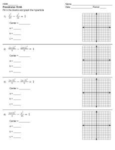 Precalculus Worksheet: Graphing Hyperbolas