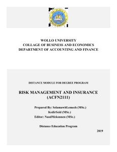 Risk Management and Insurance Course Module (ACFN2111)