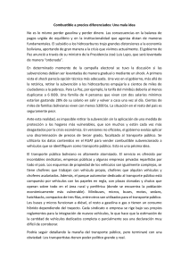 Combustible a precios diferenciados: Una mala idea en Bolivia
