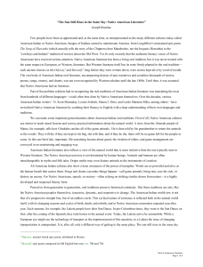 Native American Literature: Oral Traditions & Cultural Narratives