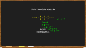 Calculus II Power Series Introduction