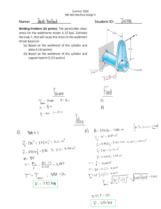 ME 465 Machine Design II Welding Problem